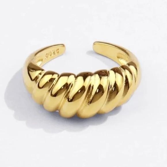 925 STERLING SILVER ADJUSTABLE FRENCH RING, CUTE RING, SHINY RING. - Picture 2 of 4